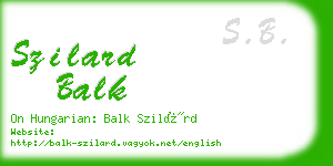 szilard balk business card